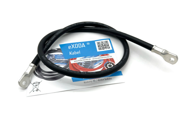 Auto Battery Cable 35 mm² 75cm Copper Power Cable with Eyelets M6 12V Car Cable also for Your Charger by eXODA