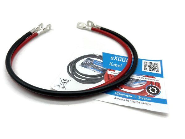 Auto Battery Cable 16 mm² 50cm Copper Power Cable with Eyelets M8 12V Car Cable also for Your Charger by eXODA