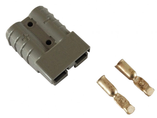 Fork Lift Plug Set for Battery Cable Charging Plug 175A 25 mm² Cable Connection and Plug Connection grey