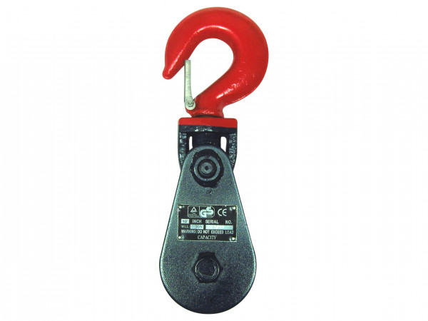 Pulley 4t 115mm Folding block up to 12mm rope diameter with hook Pulley