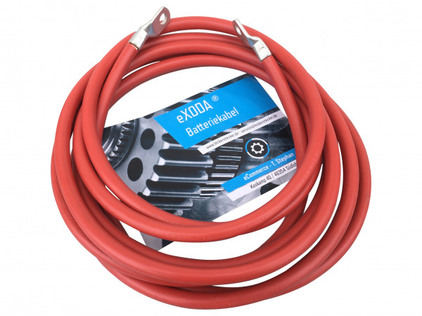 Auto Battery Cable 25 mm² 7,50m Copper Power Cable with Eyelets M8 12V Car Cable also for Your Charger by eXODA