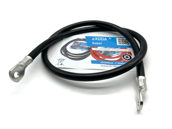 Auto Battery Cable 50 mm² 100cm Copper Power Cable with Eyelets M8 12V Car Cable also for Your Charger by eXODA