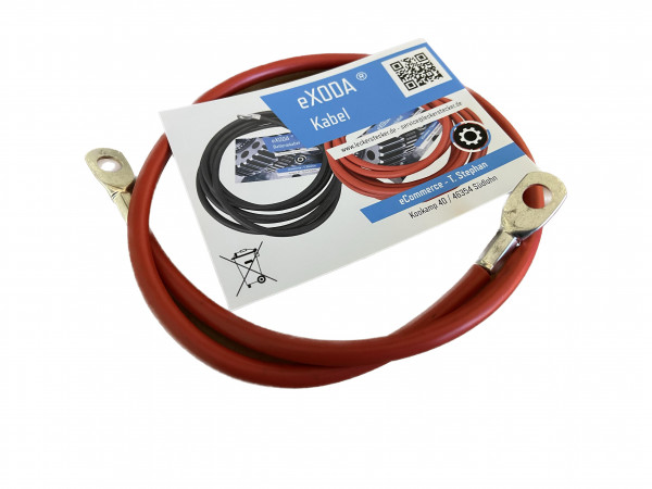 Auto Battery Cable 25 mm² 50cm Copper Power Cable with Eyelets M10 12V Car Cable also for Your Charger by eXODA