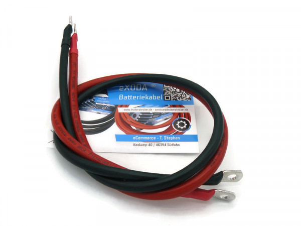 Battery cable set 25 mm² 75cm with heat shrink tubing with cable lugs M8 Red Black