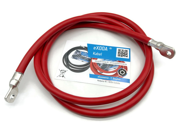 Battery cable 70 mm² 1.8m with cable lugs M8 + M10 Red
