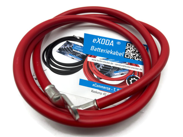 Battery cable 35 mm² 150cm with cable lugs M8 Red