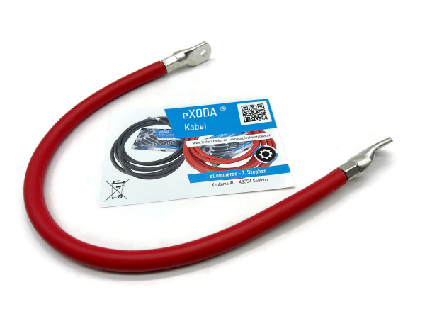 Auto Battery Cable 70 mm² 50cm Copper Power Cable with Eyelets M8 12V Car Cable also for Your Charger by eXODA
