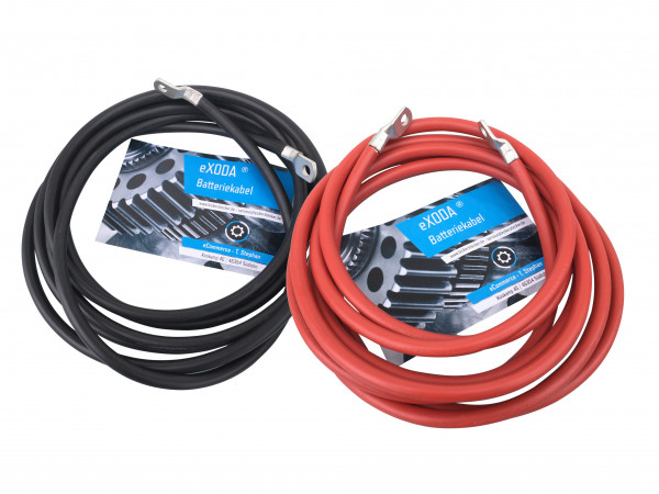 Auto Battery Cable 35 mm² 300cm Copper Power Cable with Eyelets M8 12V Car Cable also for Your Charger by eXODA