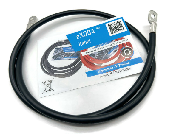 Auto Battery Cable 25 mm² 100cm Copper Power Cable with Eyelets M8 12V Car Cable also for Your Charger by eXODA