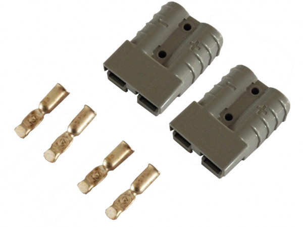 Fork Lift Plug Set for Battery Cable Charging Plug 350A 95 mm² Cable Connection and Plug Connection grey