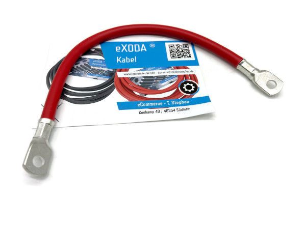 Auto Battery Cable 35 mm² 20cm Copper Power Cable with Eyelets M8 12V Car Cable also for Your Charger by eXODA