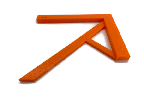Centering angle for round material and rectangles of the Profi Mittenfinder orange
