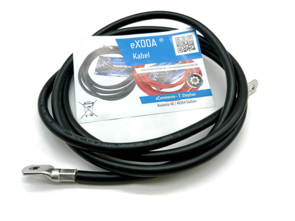 Auto Battery Cable 35 mm² 200cm Copper Power Cable with Eyelets M8 12V Car Cable also for Your Charger by eXODA