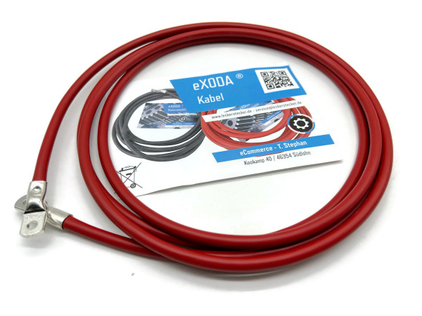 Auto Battery Cable 16 mm² 2,5m Copper Power Cable with Eyelets M5 12V Car Cable also for Your Charger by eXODA