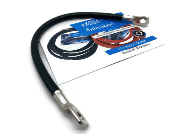 Battery cable 25 mm² 15cm with cable lugs M8 Black