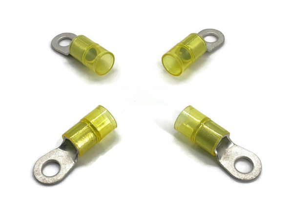 Cable lug 16mm2 to 25mm2 M8 insulated 4x ring eyelet press eyelet crimp cable lugs yellow