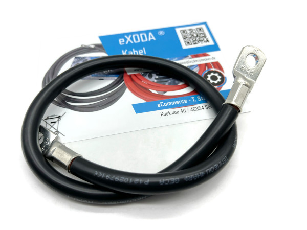 Auto Battery Cable 35 mm² 50cm Copper Power Cable with Eyelets M8 12V Car Cable also for Your Charger by eXODA